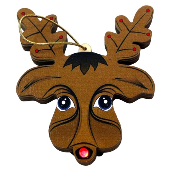 Cin-dee's Crafts Reindeer Ornament with Flashing Nose - Picture 1 of 12